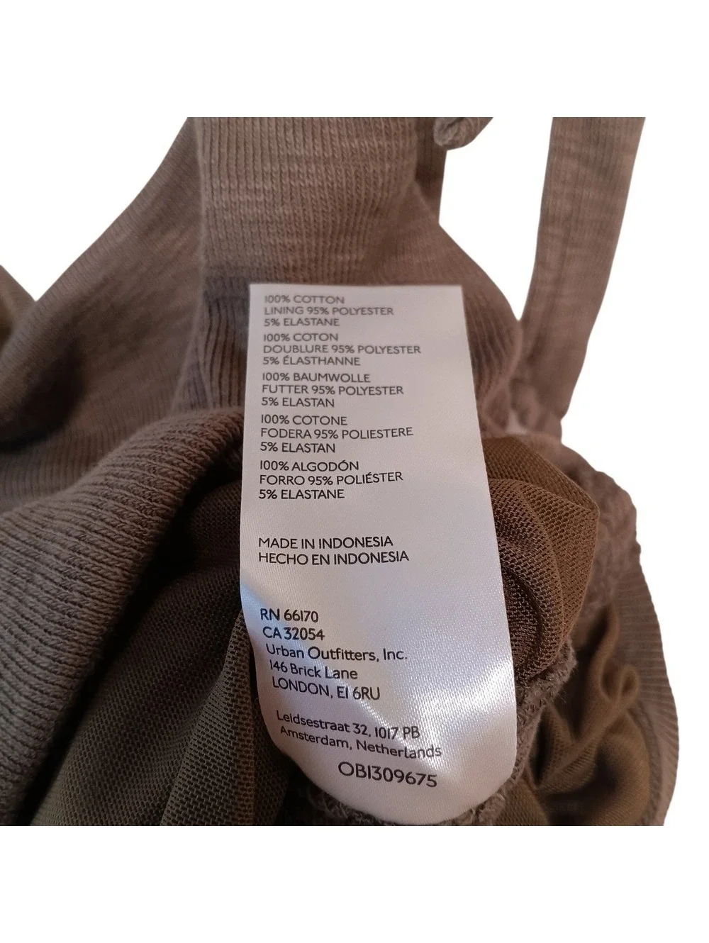 Free People Women's Brown Boulevard Ruched Tie Strap Tank Top Size M
